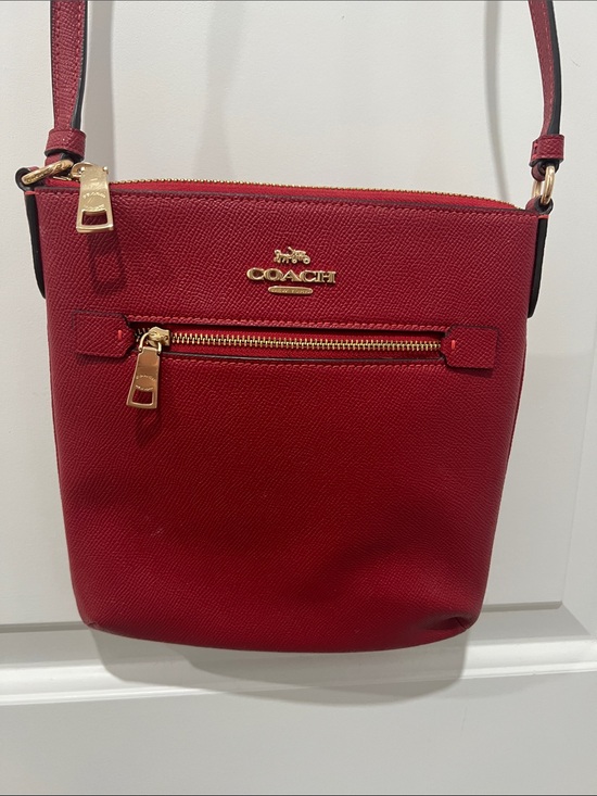 Coach Handbags - Coach Red Leather Crossbody with Gold Hardware